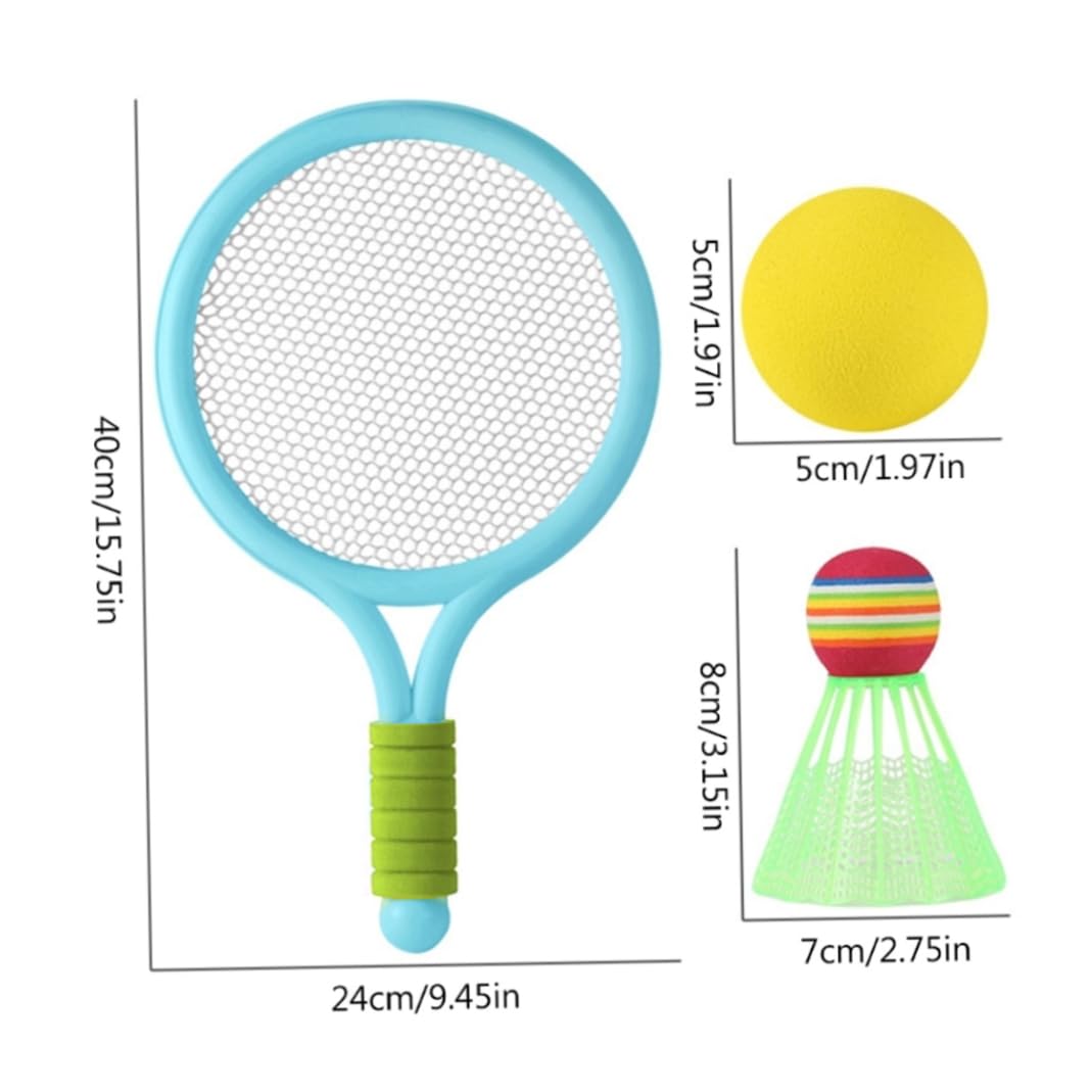 Set di Racchette da Tennis per Bambini, Racchetta da Badminton in plastica per Bambini con Palla, Giocattolo per Giochi Sportivi all'aperto per