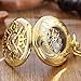 Tiong Golden Classic Gear Hollow Design, Vintage and Fashionable, Featuring Arabic Numeral Vintage Dial Mechanical Pocket Watch