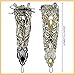 Bronzing Gold Steampunk Gothic Floral Lace Mesh Long Fingerless Gloves with Ring
