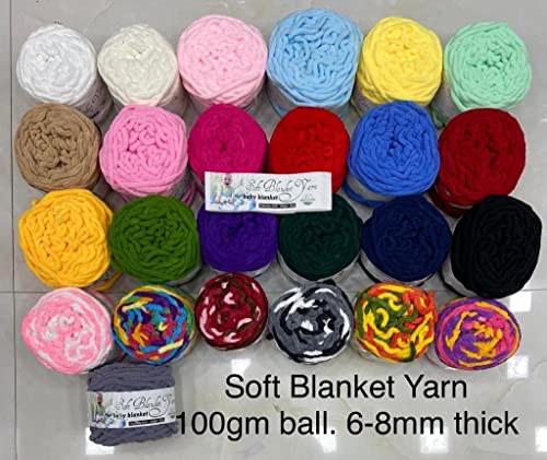 Image of Super Thick Fluffy Jumbo Polyester Baby Blanket Chenille Yarn For Knitting,Crochet&Home Decor Projects,Afghans,Throw Pillows,Cushions&Blankets -100 Gms 6Mm Thickness Colour Purple