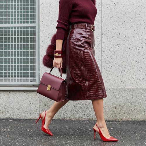 Image of Adrizzlein Slingback Heels for Women Stiletto High Heels Pumps