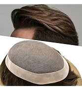 LYRICAL HAIR Toupee For Men Natural Looking Human Hair Fine Mono Lace Men Replacement Hair System...