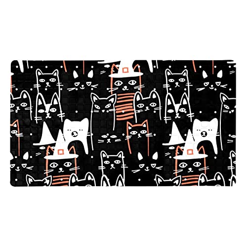 Tapis de bain chat noir Halloween antidérapant 71x40 cm