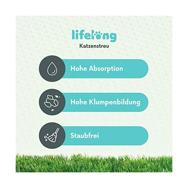 Amazon-Marke: Lifelong Bentonite klumpendes Baby Puder Duft Katzenstreu, 25L, 1er-Pack – Bild 5