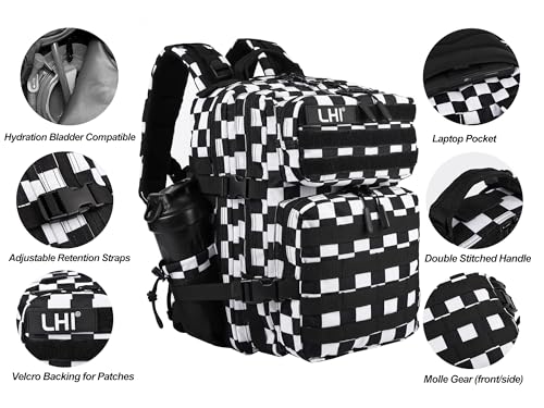 Image of LHI Tactical Military Backpack for Men and Women 25L /35L Army Assault Pack Bag Small Rucksack with Bottle Holder