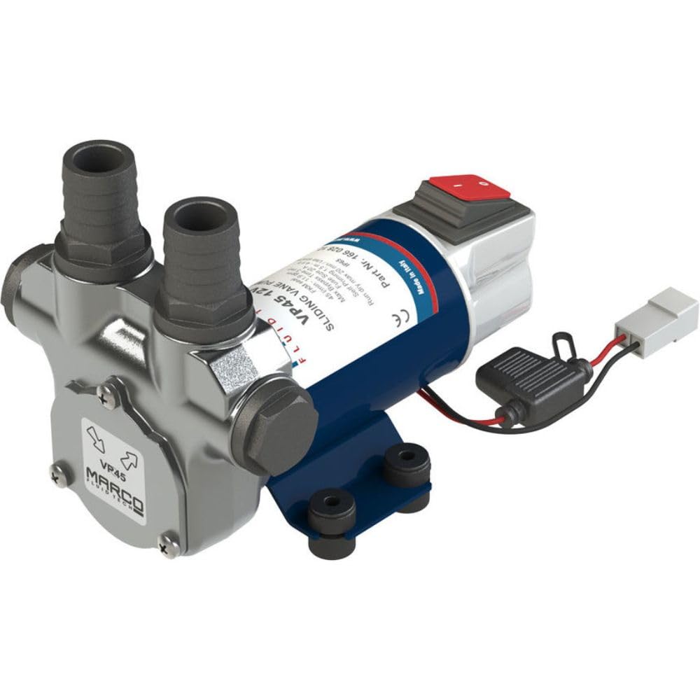 Pompa per Travaso Gasolio 12v Marco VP45N, per Rifornimento, e Travaso, Antigelo, Olio, Autoadescante, di Auto, Moto, Barche, Gommoni, 45l/min, 1.2 Bar, Irrifarma