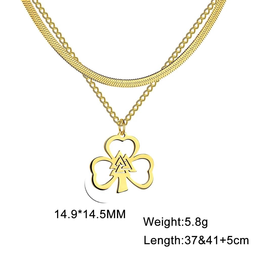 Sexy Outfit HHRLCH 925 Sterling Silber minimalistische vierblättrige Kleeblatt-Halskette für Frauen und Mädchen, einfacher Kleeblatt-Anhänger – 4-blättriges Kleeblatt-Halskette, Alhambra-Halskette,