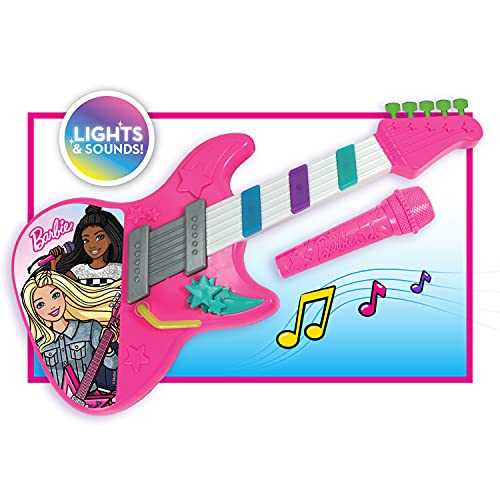 Barbie Rock Star Guitar, Interactive Electronic Toy Guitar With Lights, Sounds, And Microphone, By Just Play #TOP3