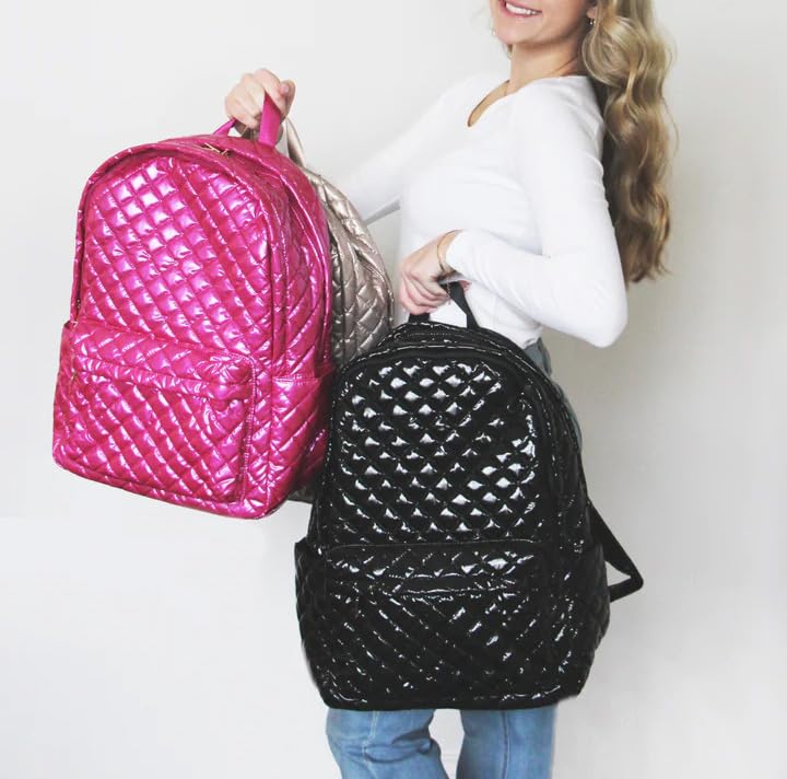 Debra Diamond 16 x 12 Inch Quilted Nylon Womens Adjustable Shoulder Strap Purse Tote Bag2