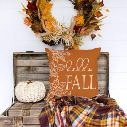 GEEORY Fall Pillow Covers 18x18 Set of 4 Buffalo Check Pumpkin Home Decor