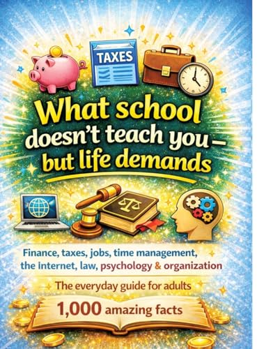 What school doesn't teach you - but life demands: Finance, taxes, jobs, time management, the internet, law, psychology & organis