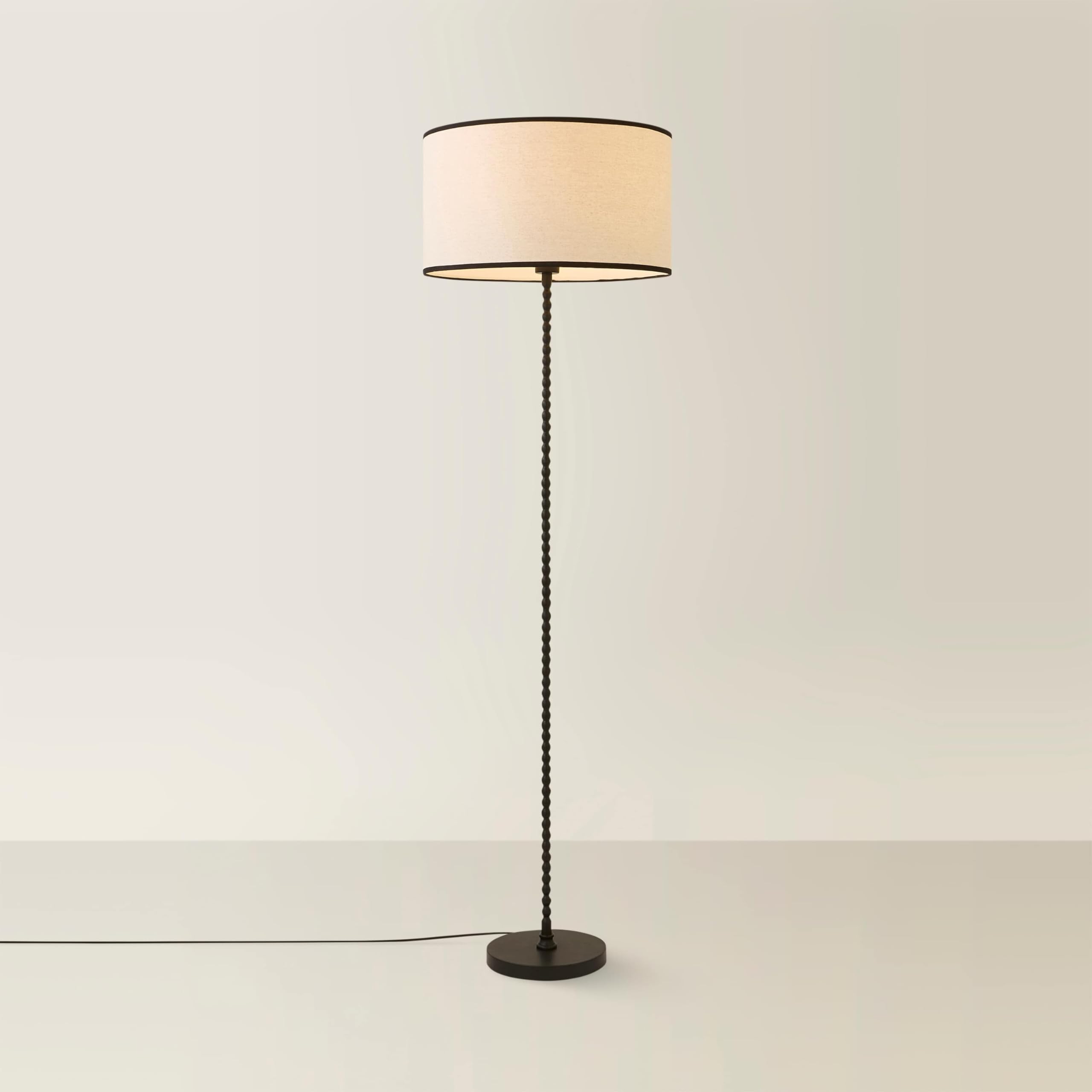 ValueLights | Maeve Cream Drum Lamp Shade Brushed Gold Bobbin Bobble Floor Lamp and Bulb | Floor Lamps & Torchieres, Home Décor & Improvement Essential