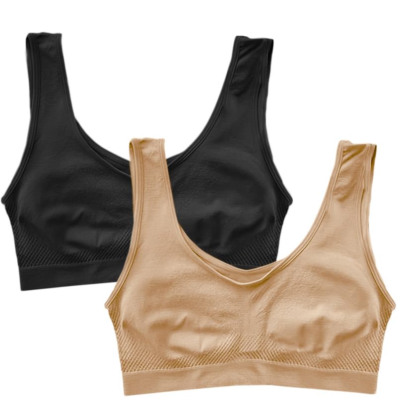 Pack of 2 Seamless Air Bra: Stretchable, Non-Padded, Non-Wired Sports Bra for Women…-image-20