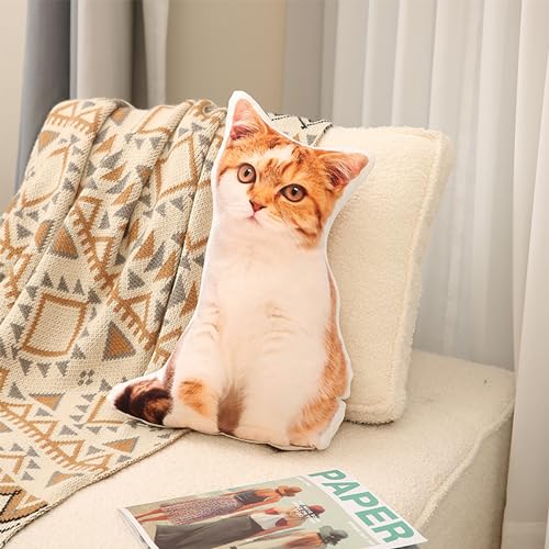 Personalisierte Körperkissen,Katzen-Hundekissen,Personalisierte 3D-Druck Foto hochladen für Kopf und Körper Ihrer Liebsten, Kreatives Geschenk Kissen,Geburtstagsgeschenk