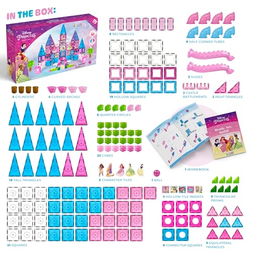 Tytan Disney Princess 172-Piece Magnetic Tiles Castle Set with Marble Run — view 2