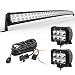 LED Light Bar YITAMOTOR Curved 52 Inch Light Bar Combo + 2 PCS 18W LED Spot Pod Lights with 12V Switch on/off Wiring Harness Compatible for Boat Jeep Truck SUV 4x4 4WD IP67 Waterproof 3 Years Warranty