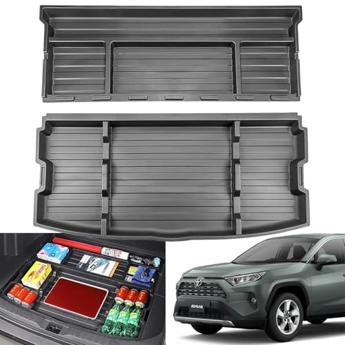 SSBOX Custom-Fit Trunk Organizer for 2019-2025 Toyota RAV4, SUV Insert Cargo Rear Hatch Storage Box fits RAV4 Accessories