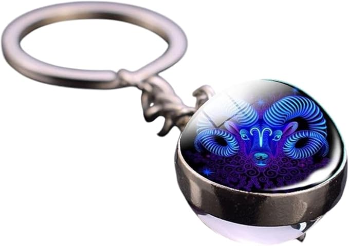 New 2026 12 Zodiac Sign Luminous Keychain Keyring Aries Taurus Gemini Cancer Leo Scorpio Constellation Key Chain Buckle Glowing Gifts Jewelry Fashion Accessories Creative Gift