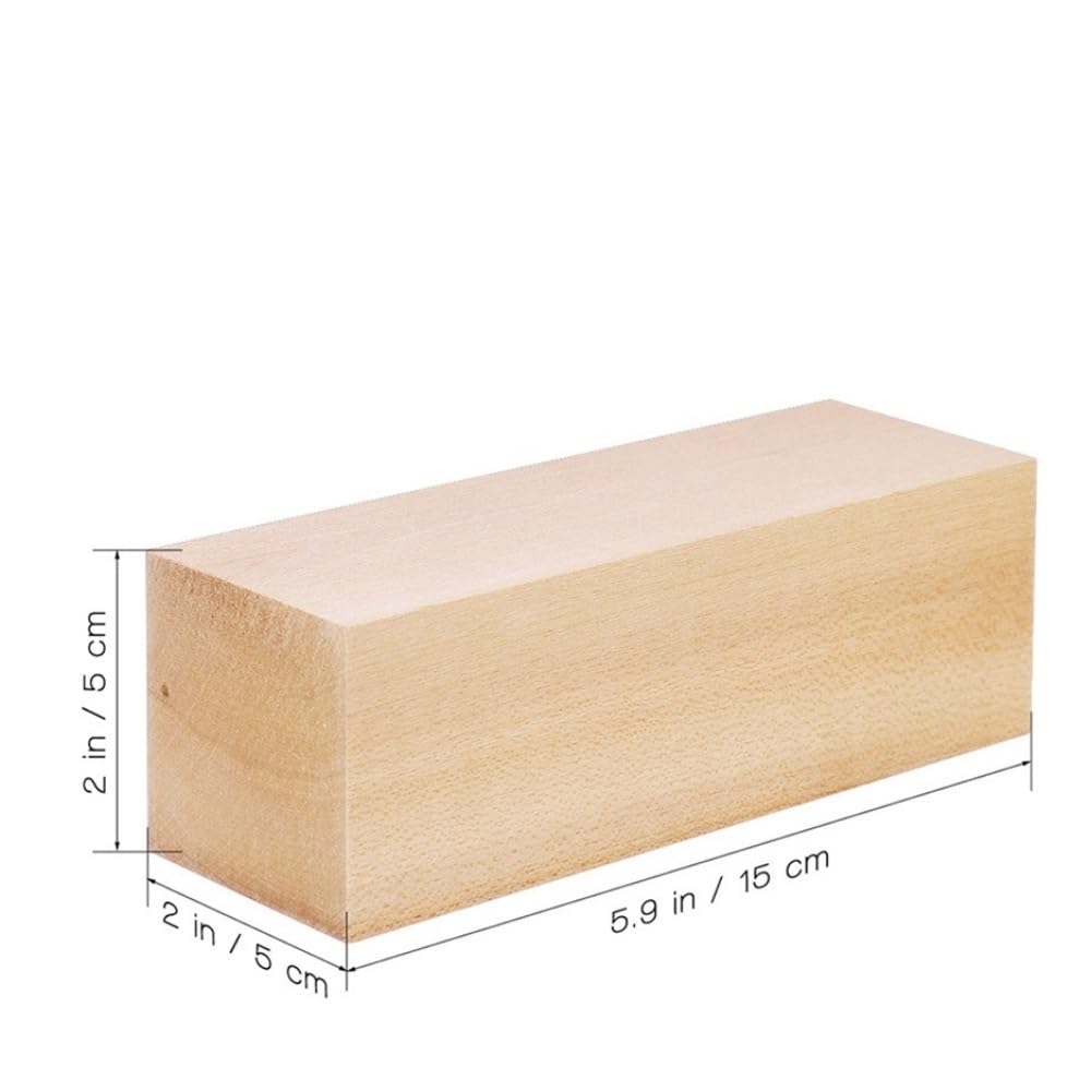 Drewniany blok rzeźbiarski, rzeźbione paski z drewna lipowego, puste drewno, 15,00 x 5,00 x 5,00 cm, klocki do rzeźbienia, duży kwadrat dla początkujących