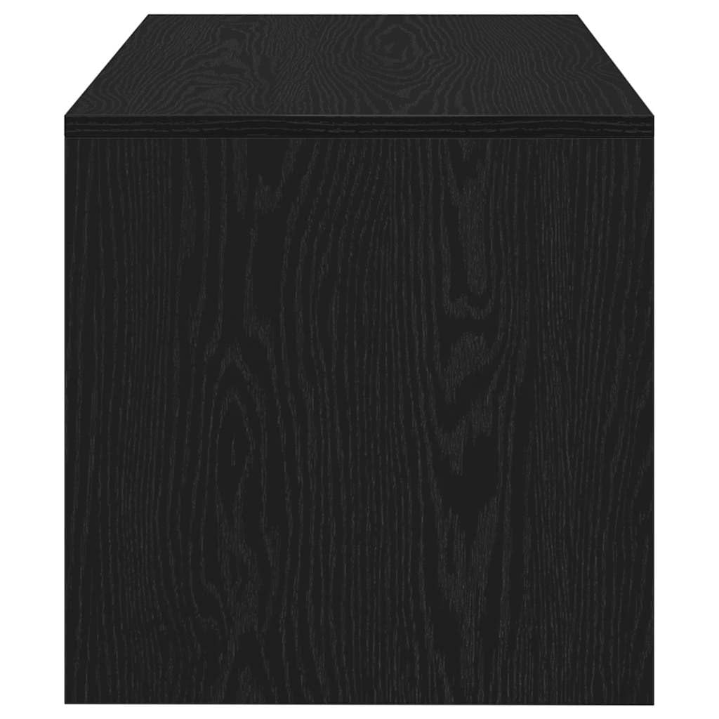 TV Schrank Schwarz Eiche 80x40x40 cm aus Leimholz, 2-funktionsfähig als Couchtisch, mit Ablagefach für Zeitschriften und Mediengeräte, leicht zu reinigen.