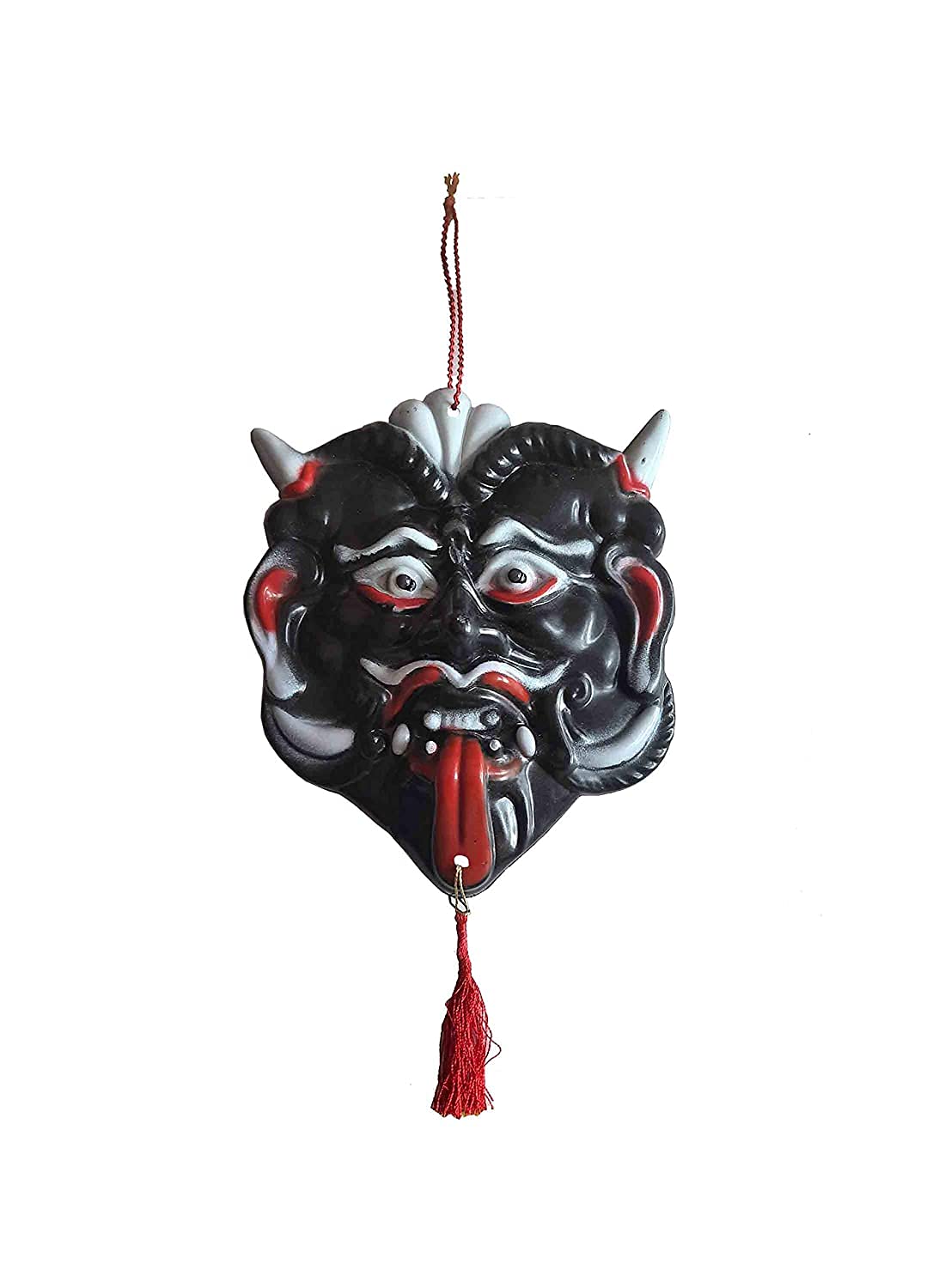 DRAVY HANDICRAFTS Nazar Battu Nimbu Mirchi Evil Eye Protector - Mahakal Face Plastic Mask Wall Hanging Nazar Suraksha Kawach Drishti Kavach for House Entrance, Office, Shops, Truck (Multi 5) (Size- 8X7 Inches) 21X17 CM (B09DZ584WG) Amazon Price History, Amazon Price Tracker