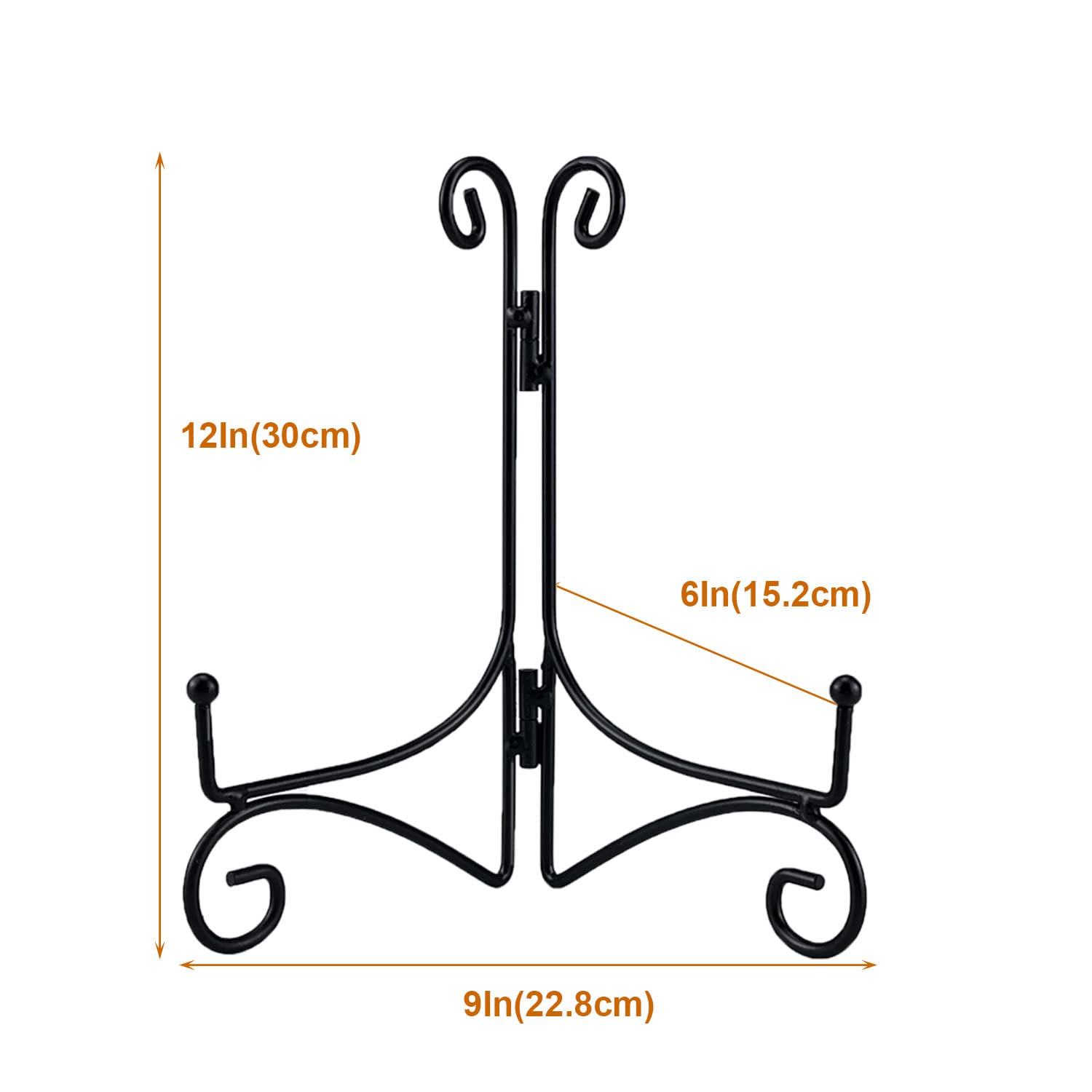 CDIYTOOL Set 12 Supporti Espositivi In Metallo Oro Per Piatti, Foto, Quadri E Libri - 3 Misure Diverse (12,7x7,6 / 10,2x10,9 / 7,6x15,2 Cm)