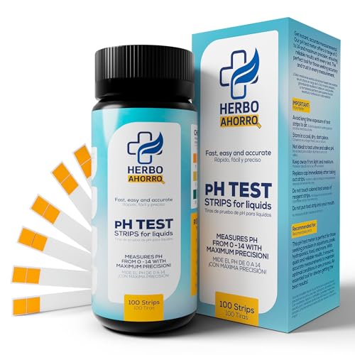Kit de Tiras Medidoras de pH 0-14 - Test Rápido y Preciso para Agua, Acuarios, Piscinas, Hidroponía, Jardinería, Alimentos y Laboratorio - 100 Unidades