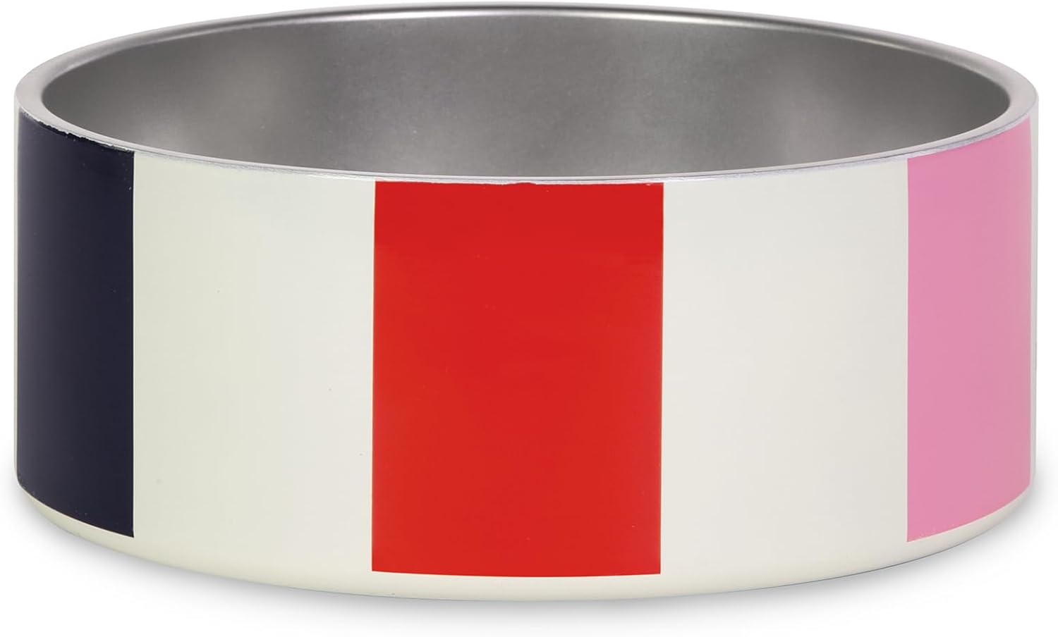 kate spade new york Dog Dish for Food and Water, Stainless Steel Bowl with Non-Slip Base, 4 Cup (32oz) Capacity, Large Pet Food Bowl or Water Dish for Dogs, Let's Do Lunch