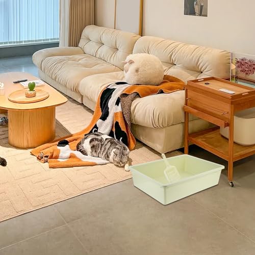 Housoutil 1 Conjunto De Caixa De Areia Para Gatos Aberta Panela De Areia Para Gatinhos Vaso Sanitári