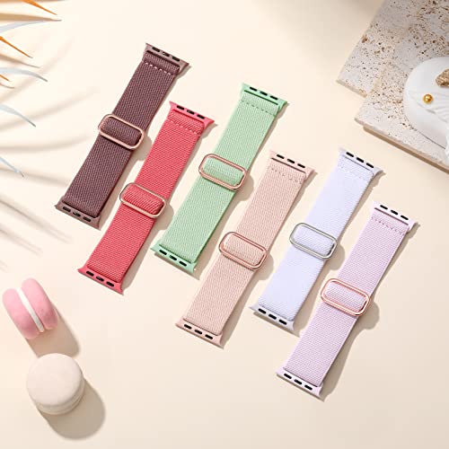 Image of Maledan 10Pack Stretchy Nylon Solo Loop Compatible with Apple Watch Bands 38mm 40mm 41mm 42mm Women Men,Soft Adjustable Braided Elastic Wristband for iWatch Ultra 2 Series 11 /10 /9 /8 /7 /6 /5 /4 /3 /2 /1 /SE