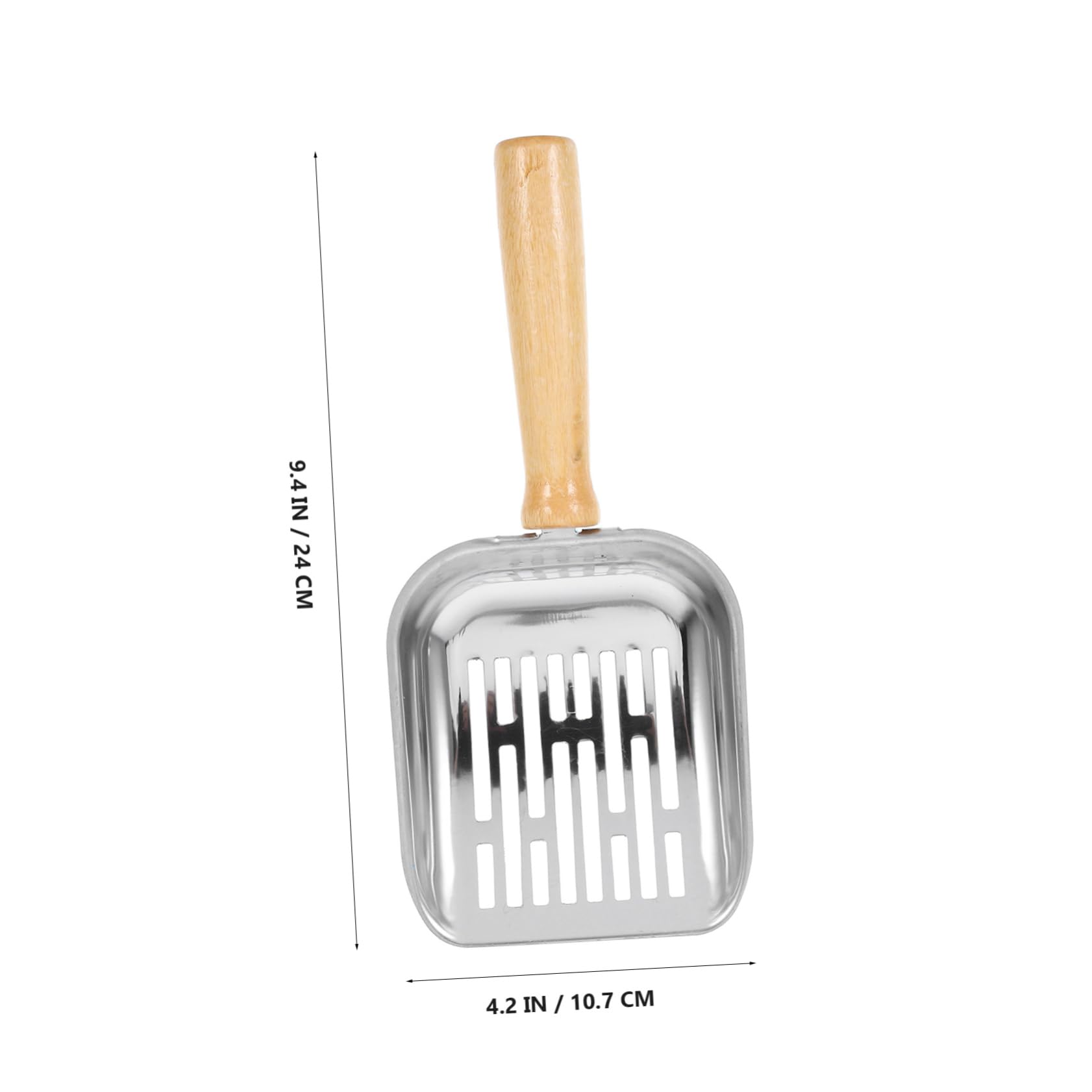 HANABASS Cat Litter Shovel Cat Litter Scooper Metal Cat Scooper Heavy Duty Cat Litter Scoop Small Litter Scooper Metal Cat Litter Scoop Metal Cat Poop Scooper Poop Scooping Tool Wood Silver