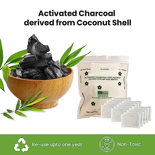 Image of Green Piece Overstuffed - Pack of All Natural Baby Diaper Pail Deodorizer Activated Charcoal Air Purifier - Pack of 15 Double Sized Sachets (24g)