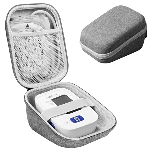 血圧計用ケース 上腕式血圧計バッグ 耐衝撃EVA外装 オムロン HEM-7120/HCR-7104/HCR-7106/HCR-7202/HEM-7122対応 ブラック (ケースのみ)