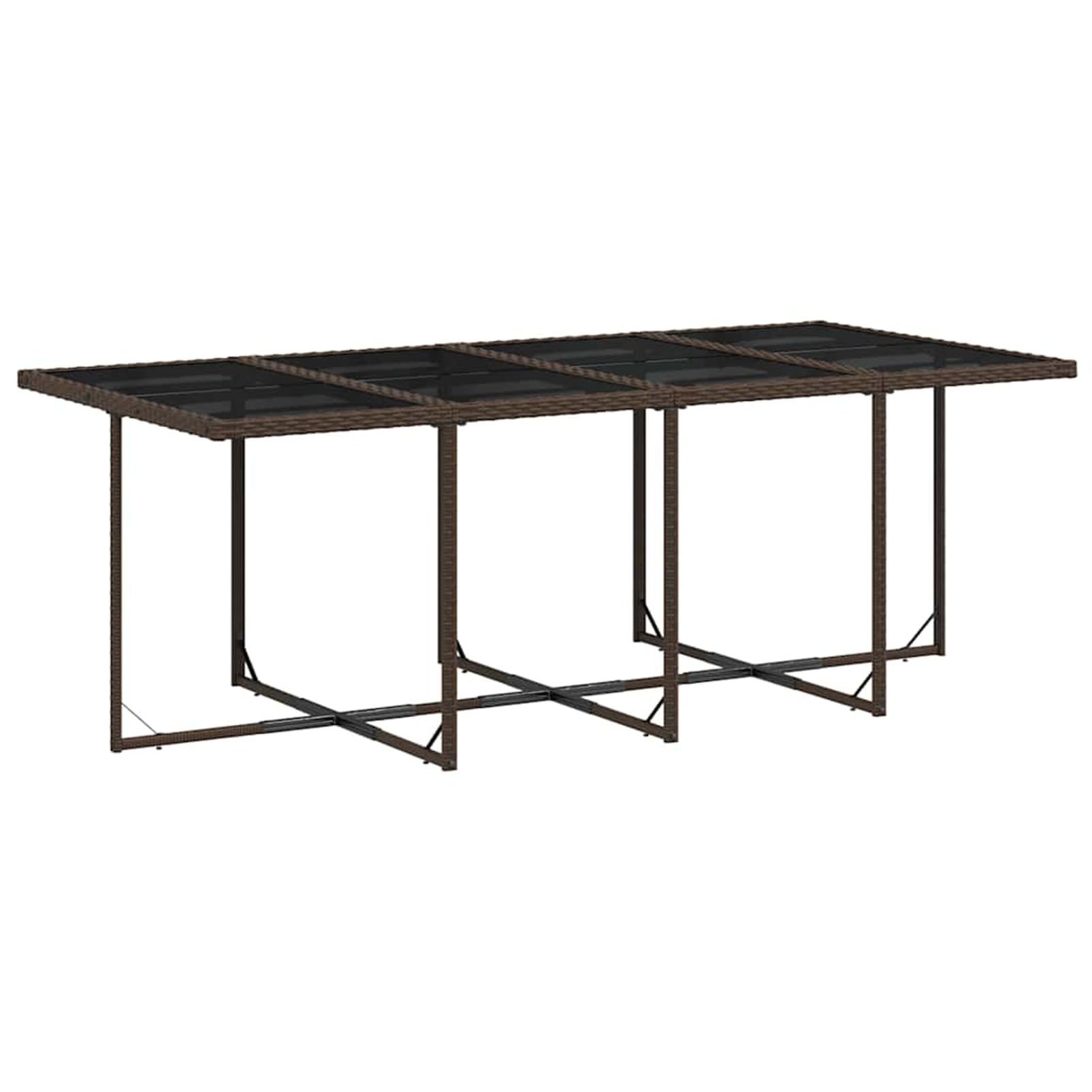 ATOMSTACK MAKER Homelen Juego de comedor de jardín+muebles de poliratán+9 piezas+resistente a la intemperie+marrón+cojín tapizado+mesa de vidrio templado+juego de comedor al aire libre para patio