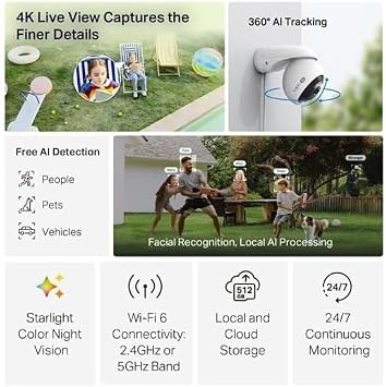 Tapo C560WS | 4K 8MP Dış Mekan Wi-Fi 6 Güvenlik Kamerası | Yerel Yüz Tanıma | AI İnsan/Evcil Hayvan/Araç Algılama | Starlight Renkli Gece Görüşü | IP66 Su Geçirmez | microSD & Bulut Depolama