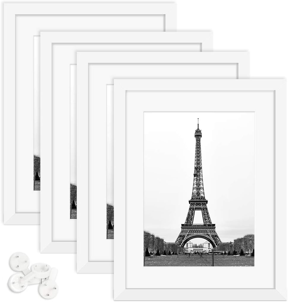 Decorative Photo Frame Set, 4 Piece Wall mounting Frame, High Definition Glass Frame, Wall Mounting 11x14 Picture Frame Set for Wall, Landscape Picture Frame
