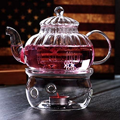 Bule de vidro com tampa do infusor-bule de vidro de borosilicato para chá de folhas soltas de chá fl