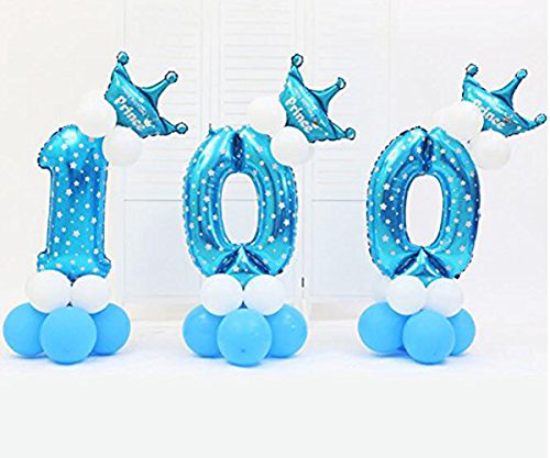 Image of AMFIN 17 inch 2 Number Foil Balloon, Birthday Decoration Items [Helium Supported] - Blue