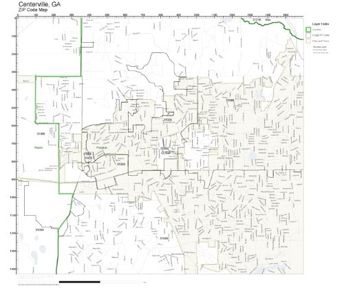 ZIP Code Wall Map of Centerville, GA ZIP Code Map Not Laminated: Amazon ...