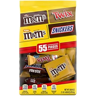 SNICKERS, M&M'S & TWIX Fun Size Chocolate Candy Variety Mix, 30.98-Ounce 55 Piece Bag (B09NPB2DNT)