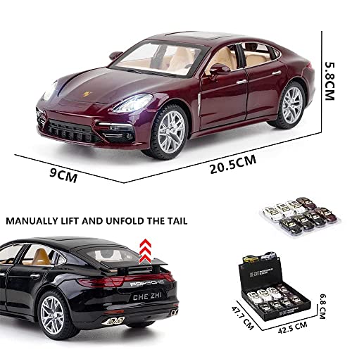Image of PEZYOX Alloy Car Model Diecasts Metal Toy with Sound /Light /Pull-Back Off-Road Vehicles Car Model Collection Kids Toys Gift Multicolor Pack of 1 (1 24 Porsche)