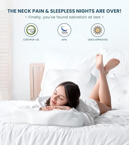 Ovodry Adjustable Cervical Pillow Naturally Restore Neck Health, Hollow Memory Foam Pillows For Pain Relief Sleeping, Odorless Orthopedic Contour Pillow, Bed Pillow Support Side Back Stomach Sleepers #TOP5