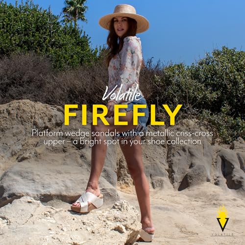 VOLATILE Women's Firefly Wedge Sandal, Bronze, 62