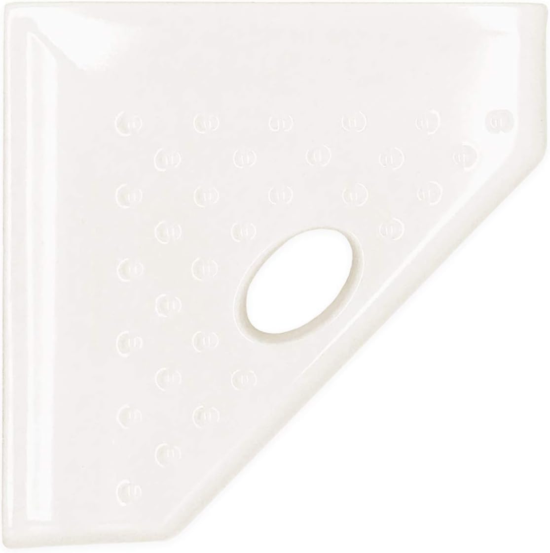 Questech Decor Corner Shower Footrest, Shower Shaving Shelf for Inside Shower Tiled Walls, Bathroom Shower Corner Storage, 5 Inch Corner Shelf Shower Caddy Geo Flatback, White Polished