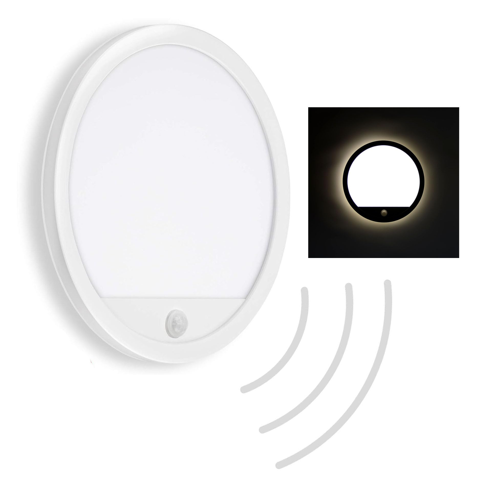Telefunken Sensor Outdoor Wall Light Nizza Ø 28Cm White 4,000K