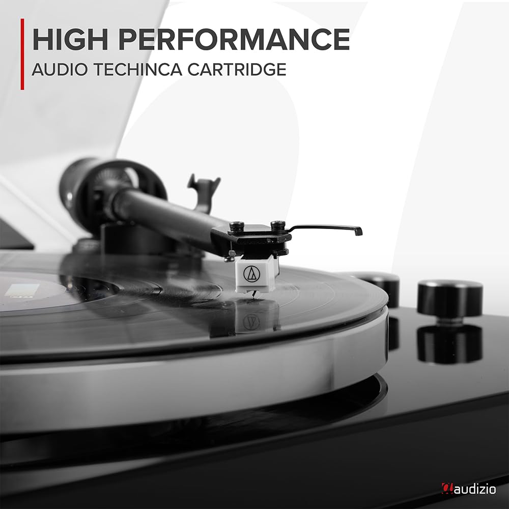Audizio Toledo Premium Giradischi Bluetooth – Giradischi 33/45 giri/min, lettore in vinile con pickup di alta qualità – Record Player con preamplificatore