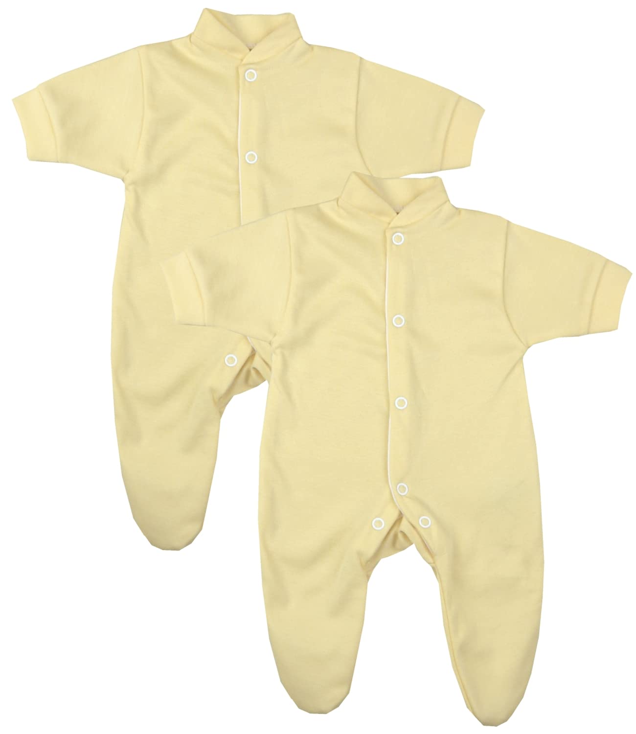 Babyprem Lemon Premature Preemie Tiny Baby Clothes 2 Cotton Sleepsuits Baby Grow 5.5-7.5Lb