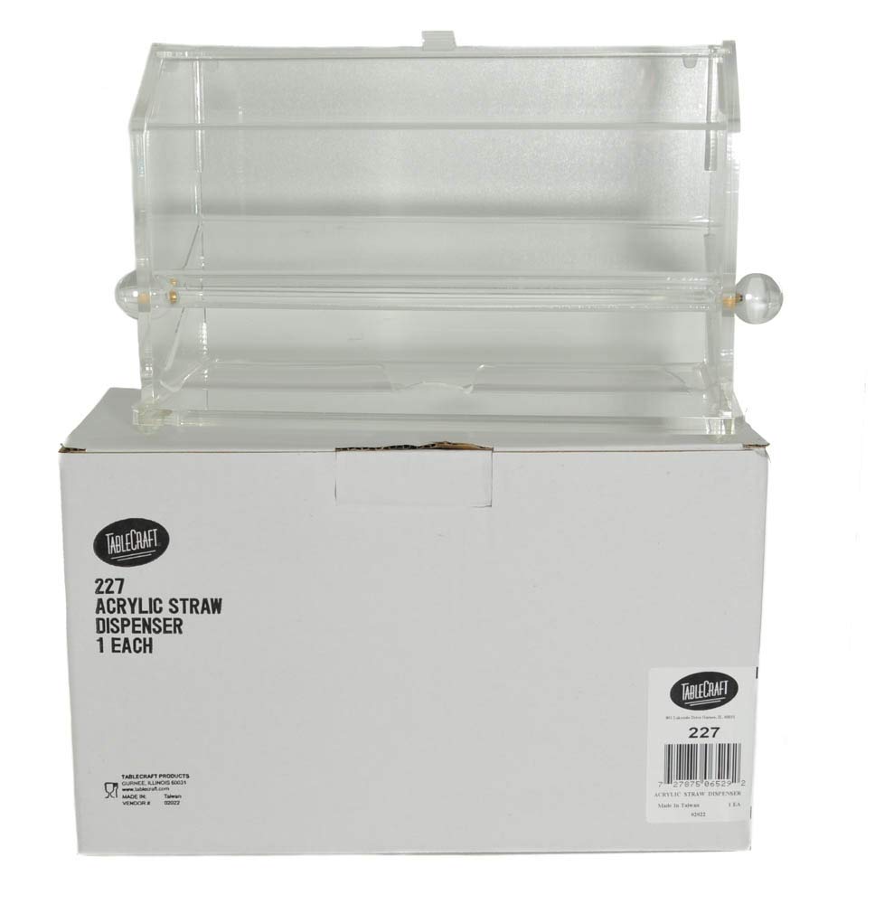 Tablecraft Acrylic Straw Dispenser - 1 each.