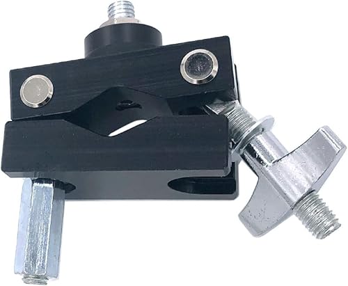 Miniatura 10 de TUOREN Cowbell - Juego de tambor de abrazadera para bloques de mermelada, platillo de pandereta, acero recubierto de polvo negro