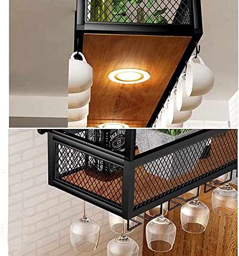 Deckenweinregal mit Beleuchtung, Hängeaufbewahrung für kopfüber hängende Weingläser, Elegante Bardekoration, platzsparendes Design, perfekt für Zuhause und Gastronomie